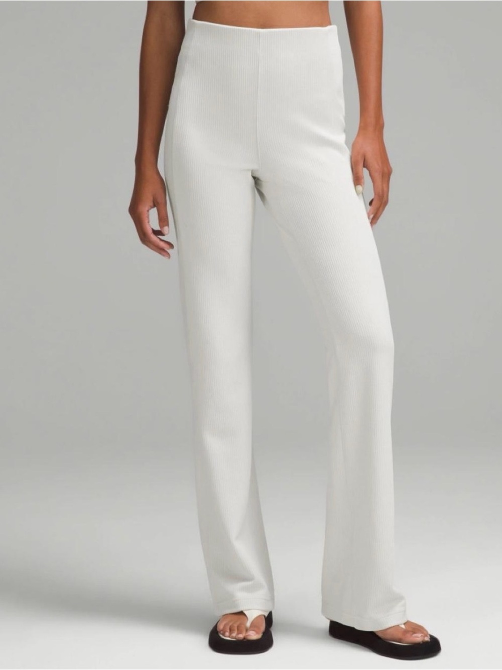 lululemon athletica Ribbed High-Rise Wide-Leg Pants — White